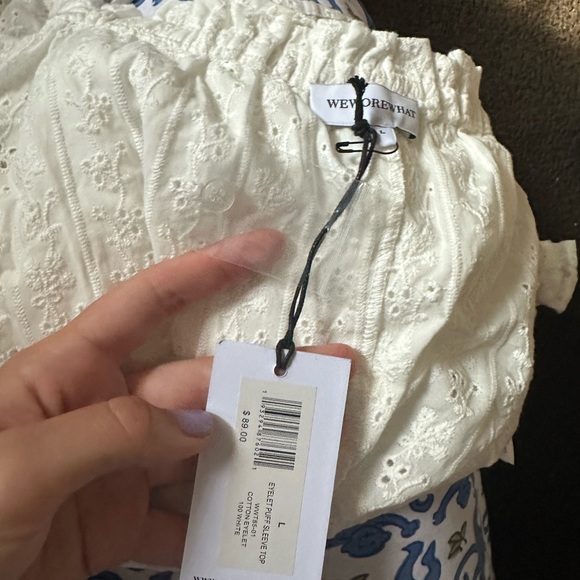 NWT WeWoreWhat eyelet top. Size L - Picture 5 of 5